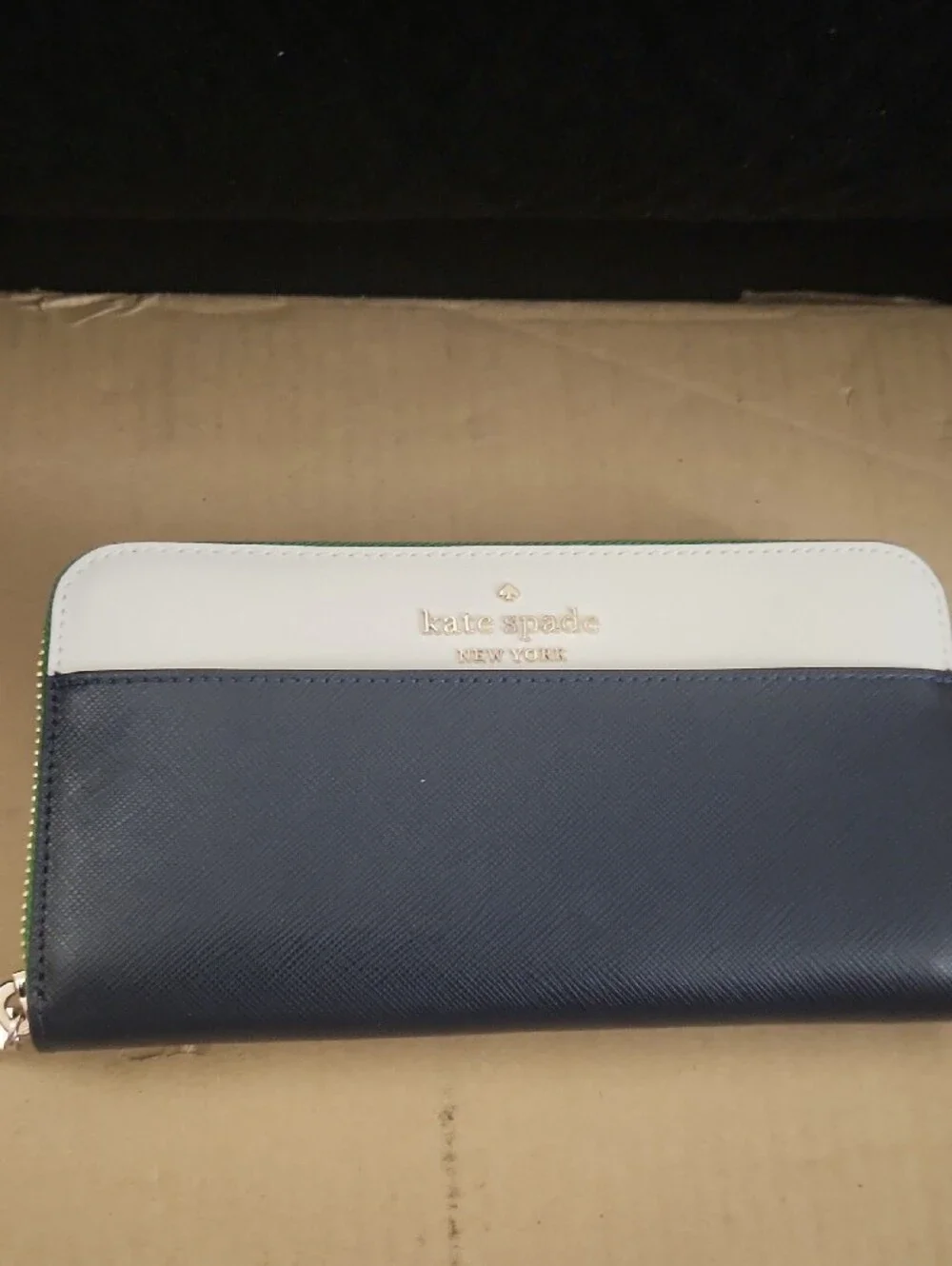 3 Piece kate spade Navy & Green Zip Wallet, Deck Of Cards & Note Book